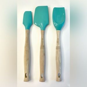 Le Creuset Craft Series Medium, Small Spatulas & Spatula Spoon in Caribbean Blue